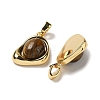 Natural Tiger Eye Teardrop Pendants KK-R210-28G-2