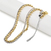 Stainless Steel Ball Chain Multi Layered Necklaces for Women NJEW-D088-02G-02-1