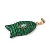 Synthetic Malachite & Synthetic Turquoise Carved Pendants G-Z084-01G-03-2