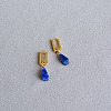 Brass & Natural Lapis Lazuli Hoop Earrings FS-WG916EC-02-1