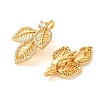 SHEGRACE Brass Micro Pave Clear Cubic Zirconi Twister Clasps XGRQ6B583-885G-2