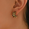 Stainless Steel Leaf Stud Earrings HA6240-1-3