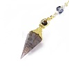Resin Hexagonal Pointed Dowsing Pendulums(Brass Finding and Gemstone Inside) G-L521-A09-3
