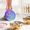 Brass Wax Seal Stamp with Handle AJEW-WH0184-1087-6