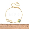 Sports Brass Micro Pave Cubic Zirconia Infinity Link Bracelets BJEW-D386-01B-G-3