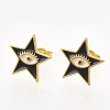 Brass Stud Earrings EJEW-S201-189B-1