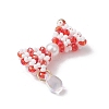 Glass Seed Beaded Bowknot Pendants PALLOY-MZ00553-03-3