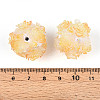 Polymer Clay Rhinestone Beads with Embossed Resin Roses RESI-T059-04K-3