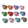 Baking Paint and Golden Metal Enlaced Glass Beads GL-CBA1477-22-1