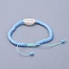 Handmade Polymer Clay Heishi Beads Braided Bracelets BJEW-JB04318-04-4
