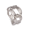 304 Stainless Steel Oval Chains Shape Cuff Rings for Women RJEW-G285-13P-1
