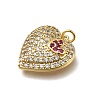 Brass Micro Pave Cubic Zirconia Pendants KK-C090-42G-05-2