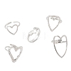 5Pcs 304 Stainless Steel Open Cuff Rings for Women RJEW-K313-12P-4