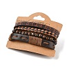 4Pcs 4 Styles PU Imitation Leather Braided Bracelets Sets BJEW-P335-01A-1