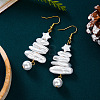 Alloy & Imitation Pearl Dangle Earrings WGB67B8-01-3