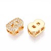 Brass Micro Pave Clear Cubic Zirconia Beads KK-T071-17G-B-2