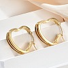 Heart 304 Stainless Steel Hoop Earrings EJEW-L287-070G-01-2