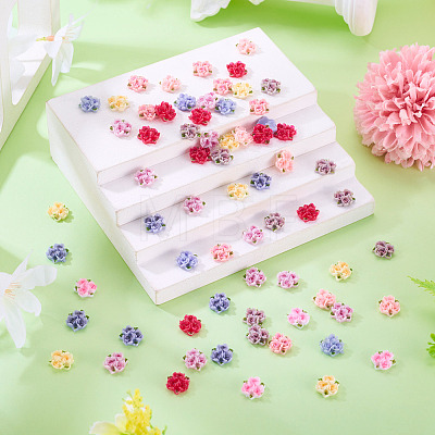 135Pcs 9 Colors Rose Flower Resin Cabochons MRMJ-TA0001-50-1