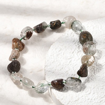 Natural Lodolite Quartz Beads Bracelets GG-CBA05D5-02B-09-1