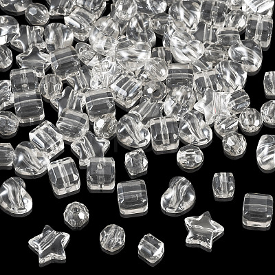 100Pcs 5 Styles Transparent Acrylic Beads TACR-TA0001-92-1