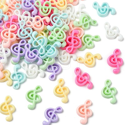 7 Bags 70Pcs 7 Colors Musical Note Opaque Resin Cabochons RESI-CJ0005-44-1