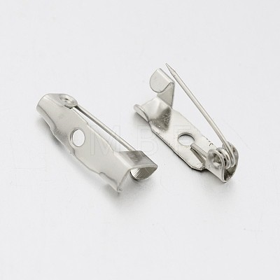 Iron Brooch Pin Back Safety Catch Bar Pins with 1 Hole IFIN-A171-04A-1
