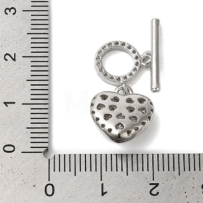 Brass Micro Pave Clear Cubic Zirconia Toggle Clasps KK-N254-82P-1