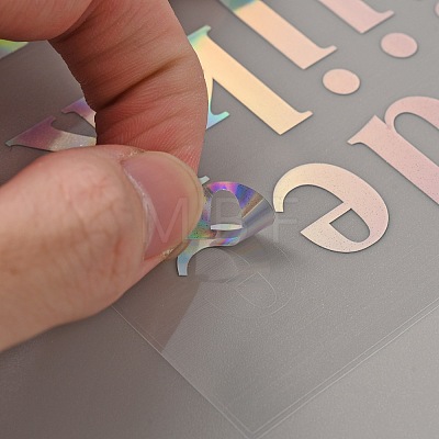 Waterproof Plastic Laser Stickers DIY-WH0374-18-1