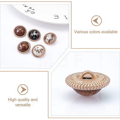 CHGCRAFT 18Pcs 3 Colors Cellulose Acetate(Resin) and Alloy Buttons DIY-CA0004-45-1