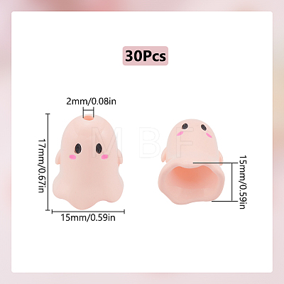 30Pcs Opaque Acrylic Beads MACR-SC0001-60C-1