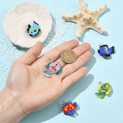 5Pcs 5 Colors Handmade Lampwork Pendants LAMP-FS0001-80B-1