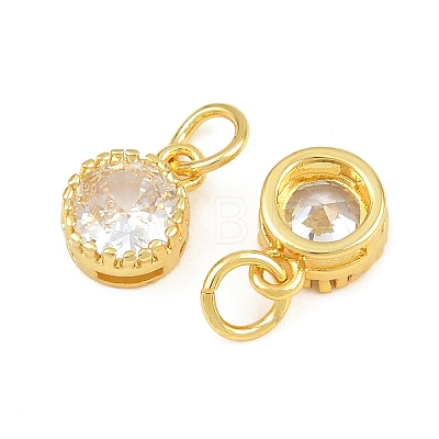 Brass Pave Cubic Zirconia Charms CU-CBA3D67-02G-10-1