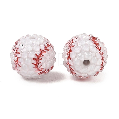 Sport Theme Opaque Acrylic Resin Beads MACR-U010-01A-1