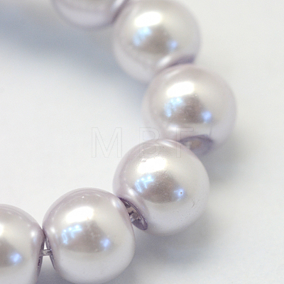 Baking Painted Pearlized Glass Pearl Round Bead Strands HY-Q330-8mm-25-1