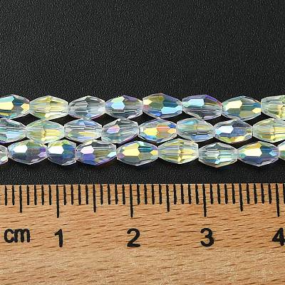 Transparent Electroplate Glass Beads Strands GLAA-K064-04A-AB03-1