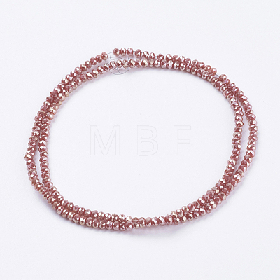 Electroplate Glass Beads Strands GLAA-F078-FR07-1
