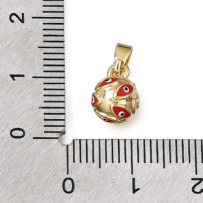 Brass with Red Enamel Charms KK-CBAA632-39G-1
