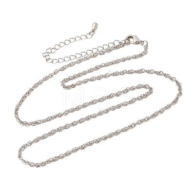 1MM Brass Rope Chain Necklaces NJEW-L013-11P-1
