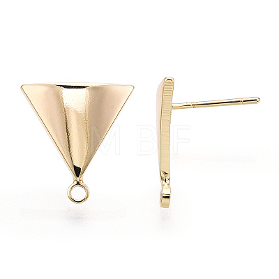 Brass Stud Earring Findings X-KK-T029-09G-1