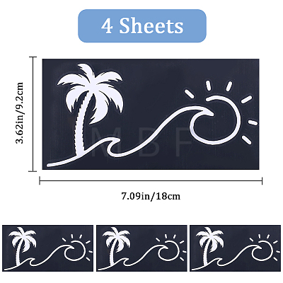 Beach Theme PVC Cartoon Self Adhesive Car Stickers FIND-WH0152-165B-1