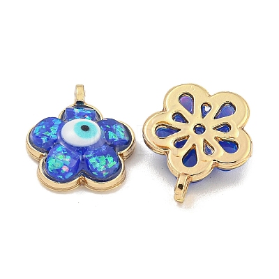 Translucent Evil Eye Resin Pendants KK-M219-22G-07-1