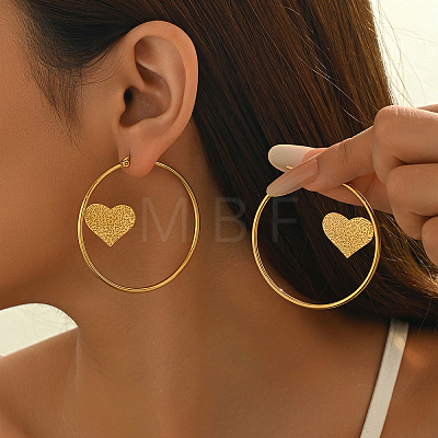 201 Stainless Steel Triple Hoop Earrings BC8902-1-1
