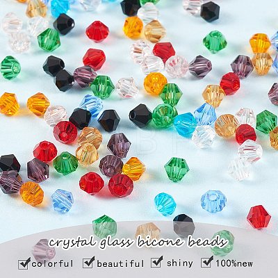 20 Strands 10 Colors Imitation Austrian Crystal 5301 Bicone Beads GLAA-SZ0001-83-1