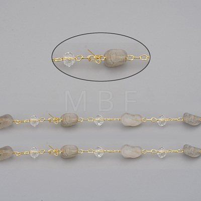 Handmade Natural Labradorite Beaded Chains CHC-I031-11F-1