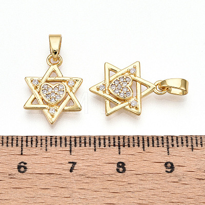 Brass Micro Pave Cubic Zirconia Pendants KK-T070-60G-1