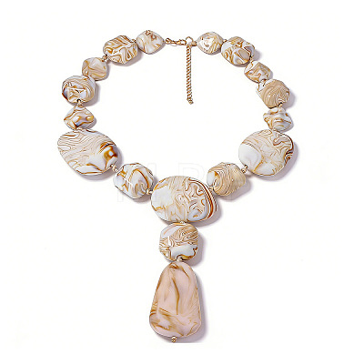 Exaggerated Resin Nuggets Pendant Beaded Necklaces for Women WG13923-01-1