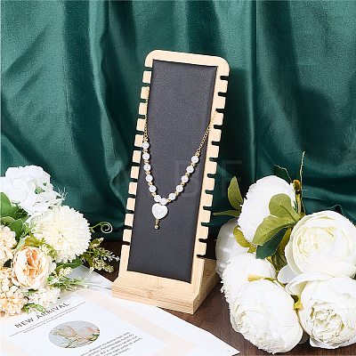 12-Slot Wood Necklaces Organizer Display Stands NDIS-WH20003-01A-1