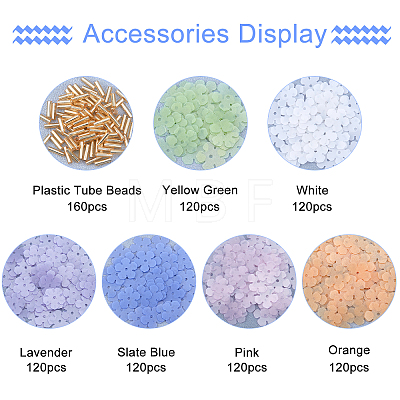 720Pcs 6 Colors  Plastic Beads KY-GA0001-11-1