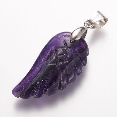 Natural Amethyst Pendants G-E339-02E-1