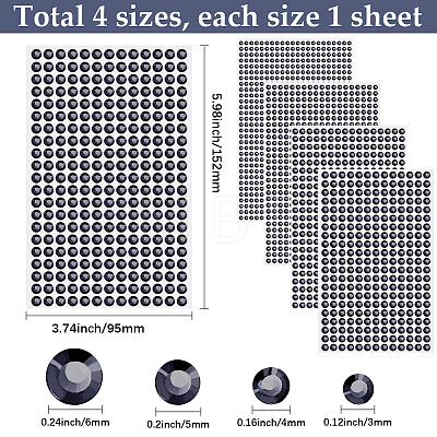 4 Sheets 4 Styles Acrylic Imitation Pearl Stickers Paper Sheets for Craft DIY-SP0002-64D-1